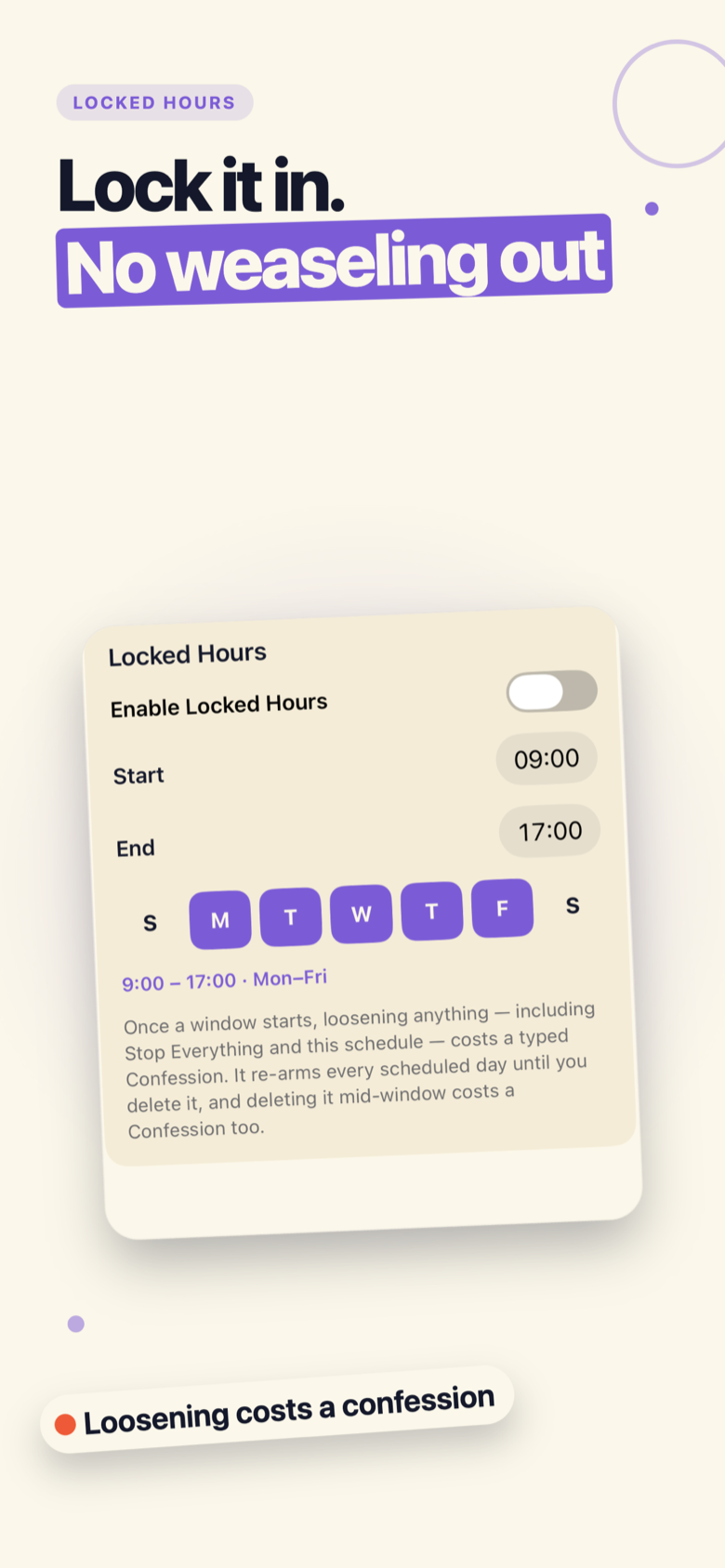 Locked Hours settings: schedule stricter rules that can't be loosened